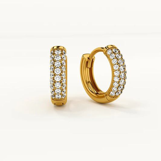 Diamond Huggie Hoop Earrings