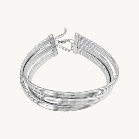 Chunky Silver Choker Necklace