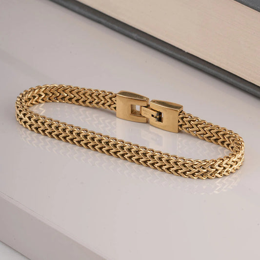 Gold Wheat Chain Bracelet